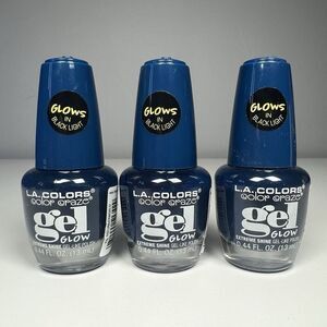 L.A. Colors Color Craze Gel Like Nail Polish Glows in Black Light UNDERWORLD 3X